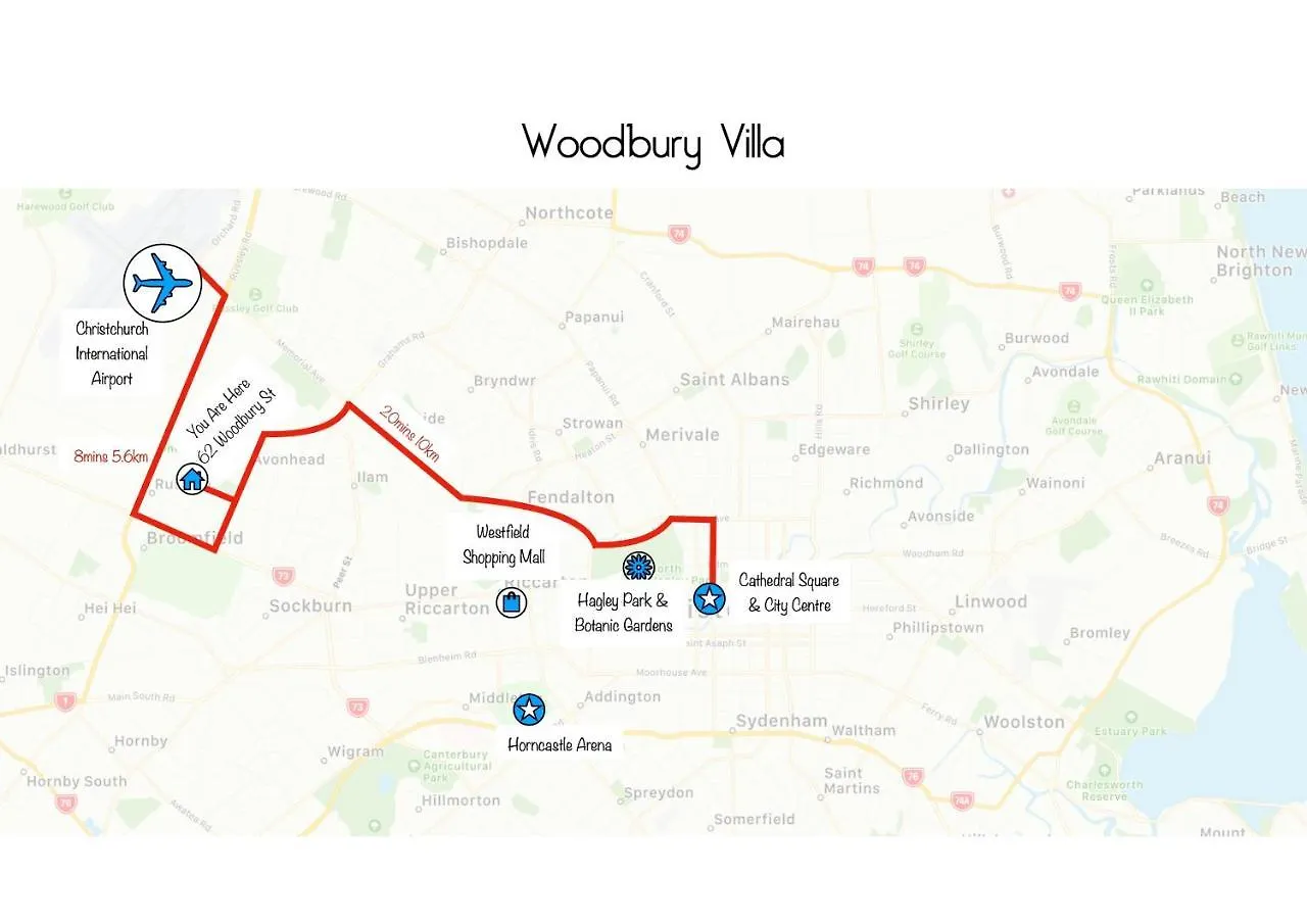 Woodbury Villa - Christchurch Holiday Homes New Zealand